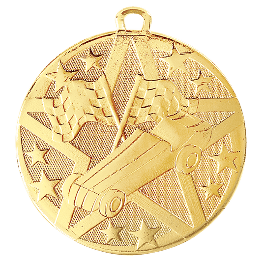 Gold Superstar Pinewood Derby Medal - 2"