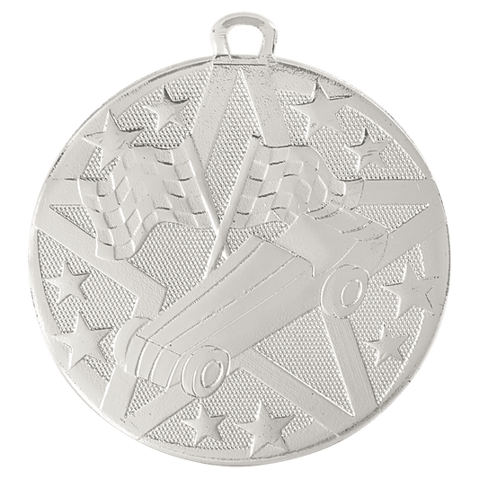 2" Silver Superstar Pinewood Derby Medal