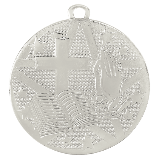 2" Silver Superstar Religion Medal