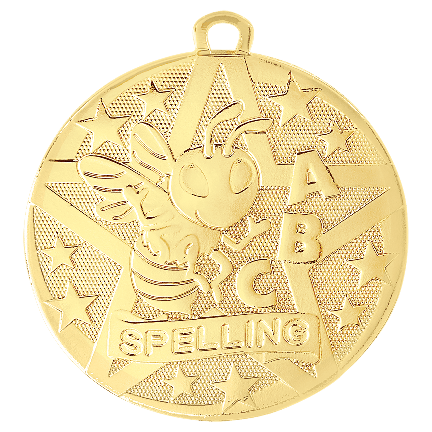 Gold Superstar Spelling Medal - 2"