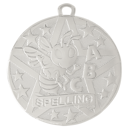 2" Silver Superstar Spelling Medal