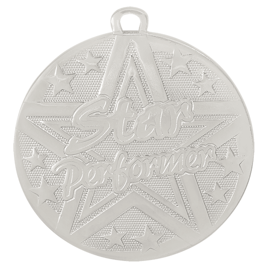 Silver Superstar Star Performer Medal - 2"