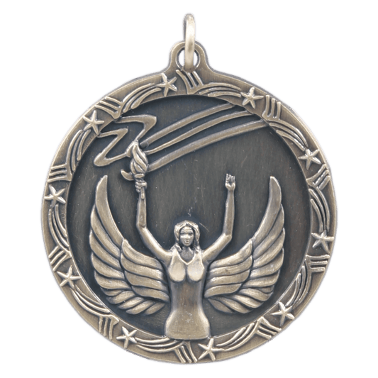 Antique Gold Victory Shooting Star Medal - 1 3/4"