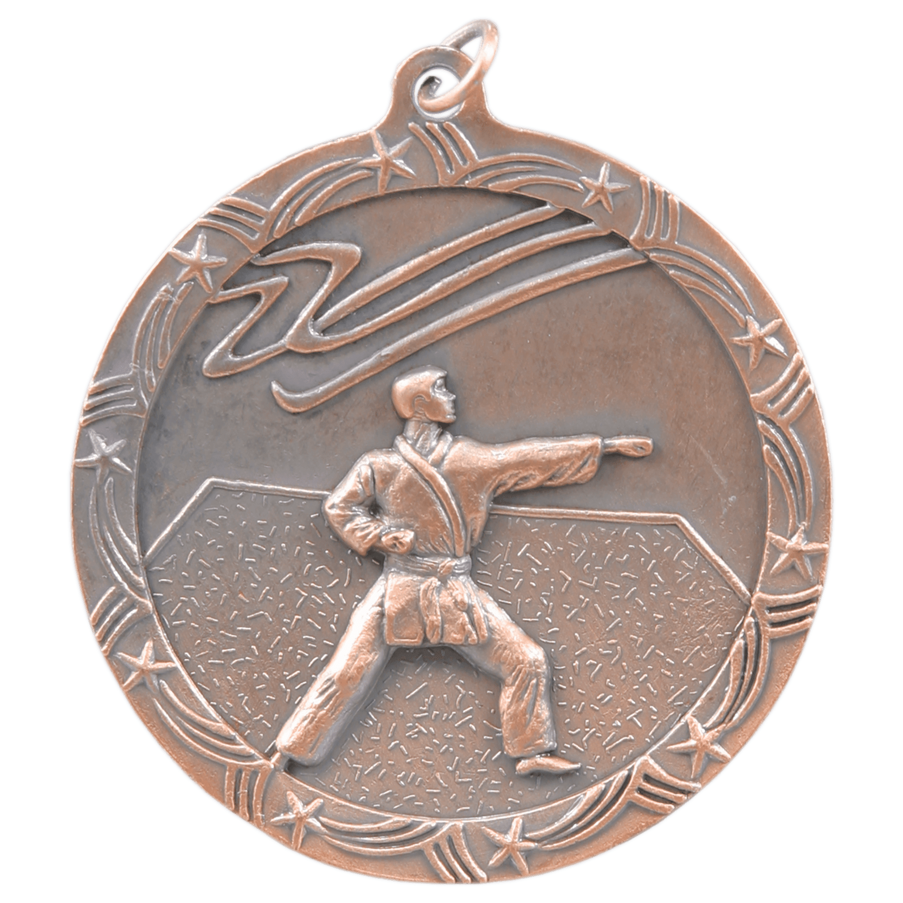 Antique Bronze Martial Arts Shooting Star Medal - 2 1/2"