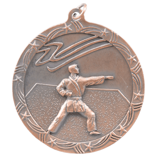 Antique Bronze Martial Arts Shooting Star Medal - 2 1/2"