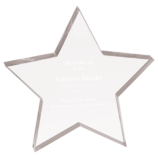 Clear Star Acrylic Paperweight - 5" x 5"