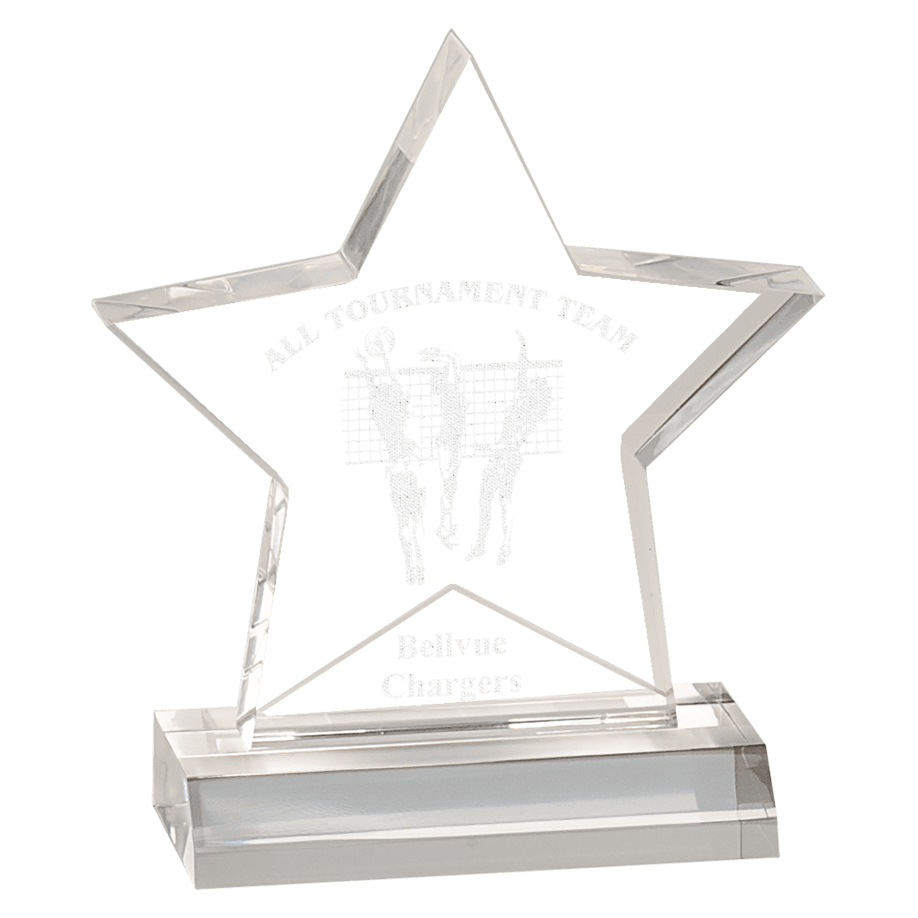 5" x 5" Clear Star Acrylic Award with 4" Base