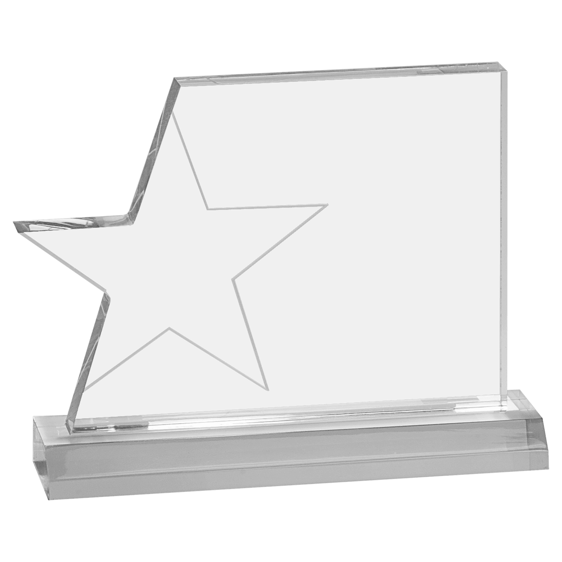 7 1/4" x 5 1/4" Clear Star Page Acrylic with 7 1/2" Base