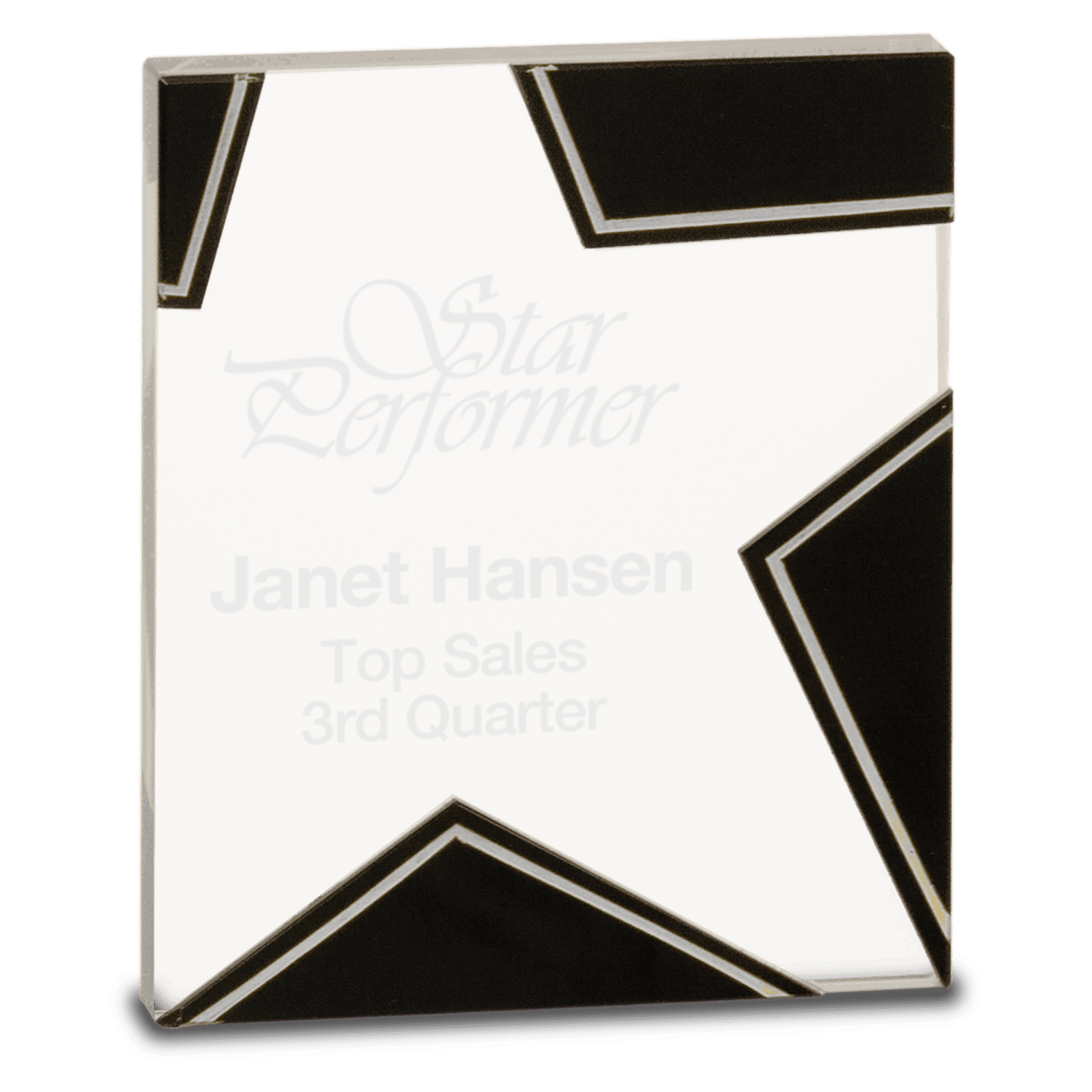 Silver and Black Star Glass - 5 1/2"