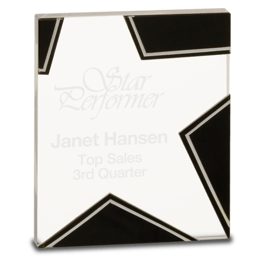 Silver and Black Star Glass - 5 1/2"