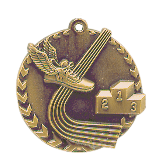 Antique Gold Track Millennium Medal - 1 3/4"