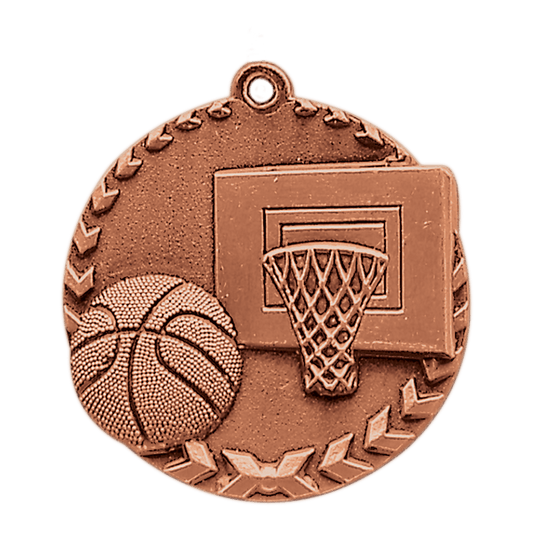 1 3/4" Antique Bronze Basketball Millennium Medal