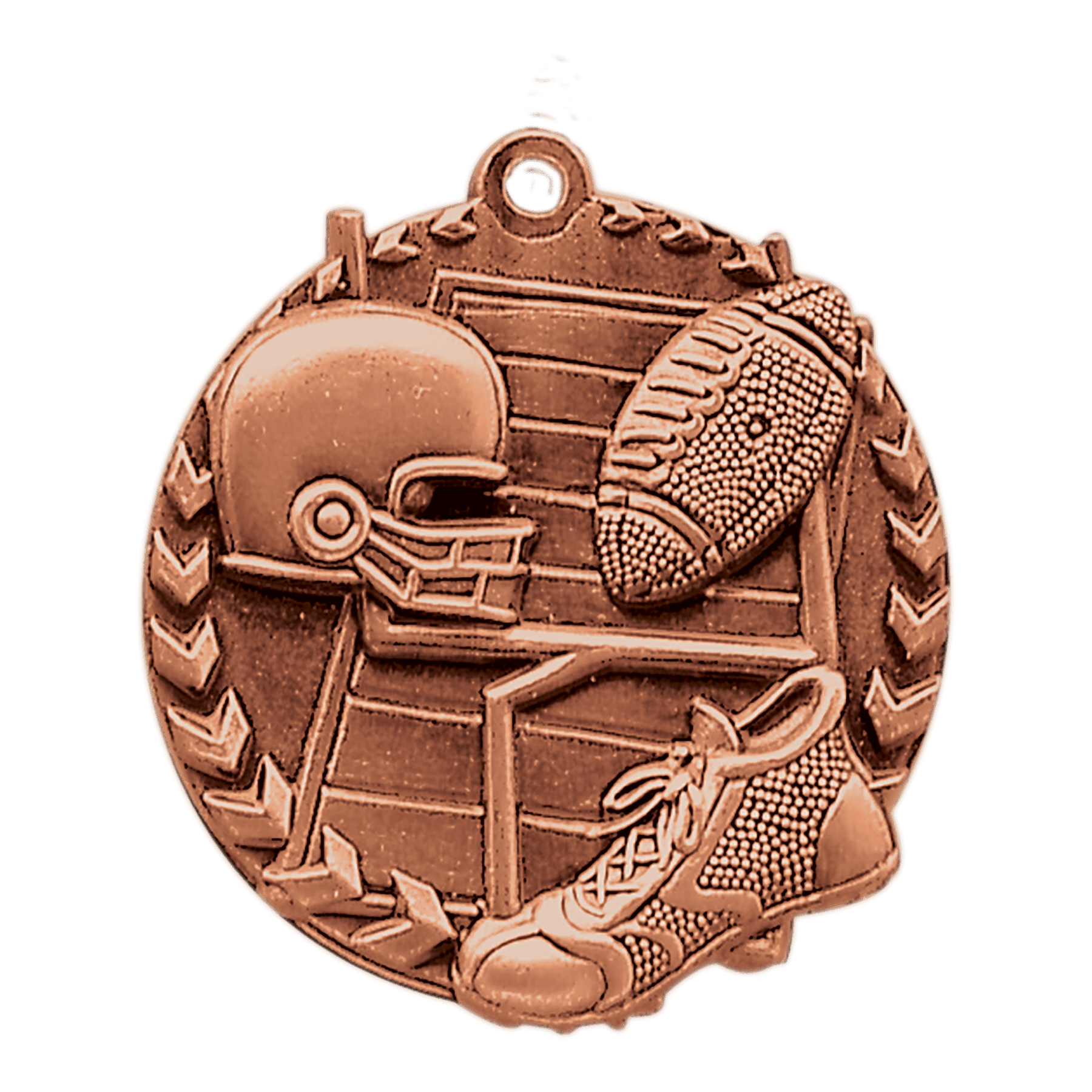 Antique Bronze Football Millennium Medal - 1 3/4"
