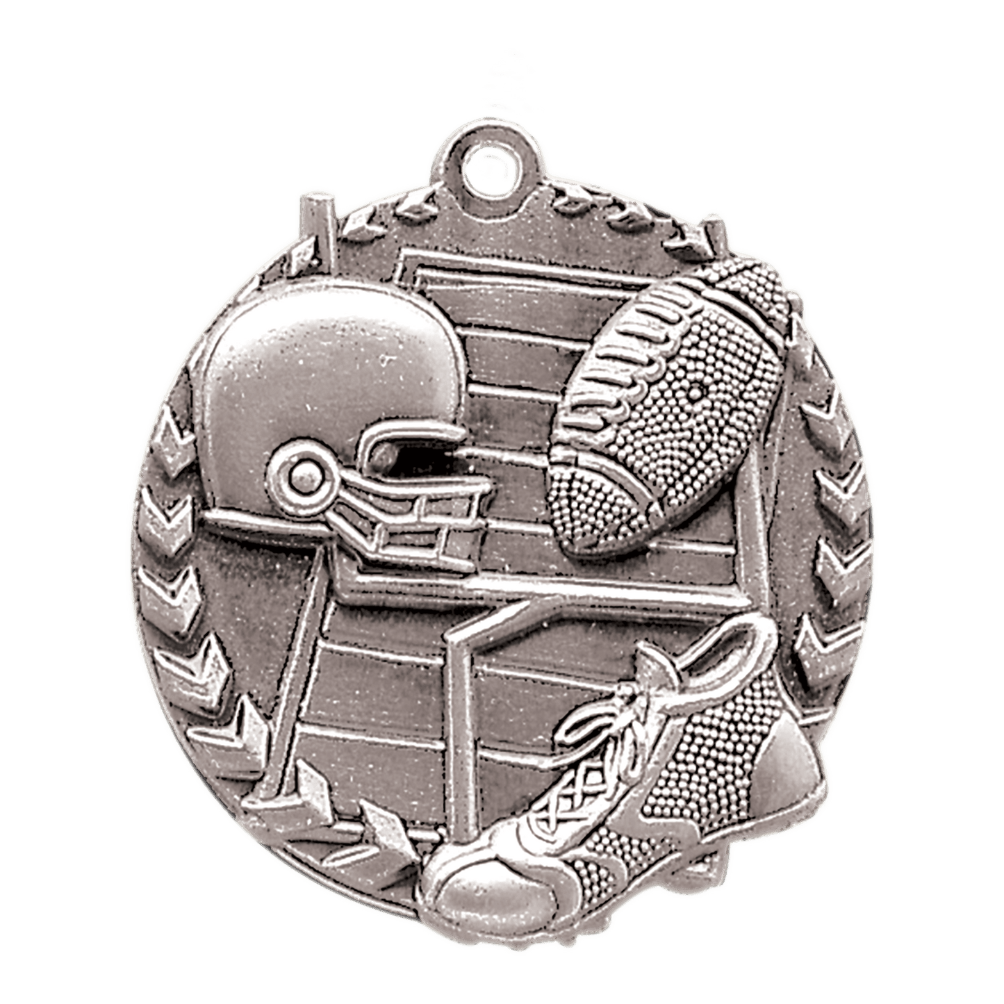Antique Silver Football Millennium Medal - 1 3/4"