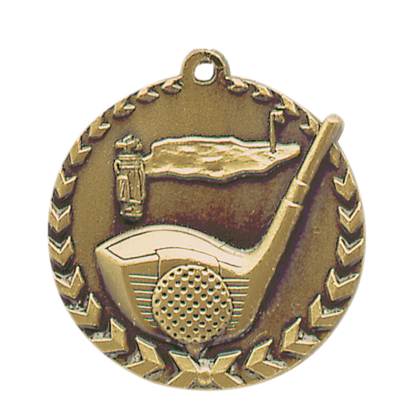 Antique Gold Golf Millennium Medal - 1 3/4"