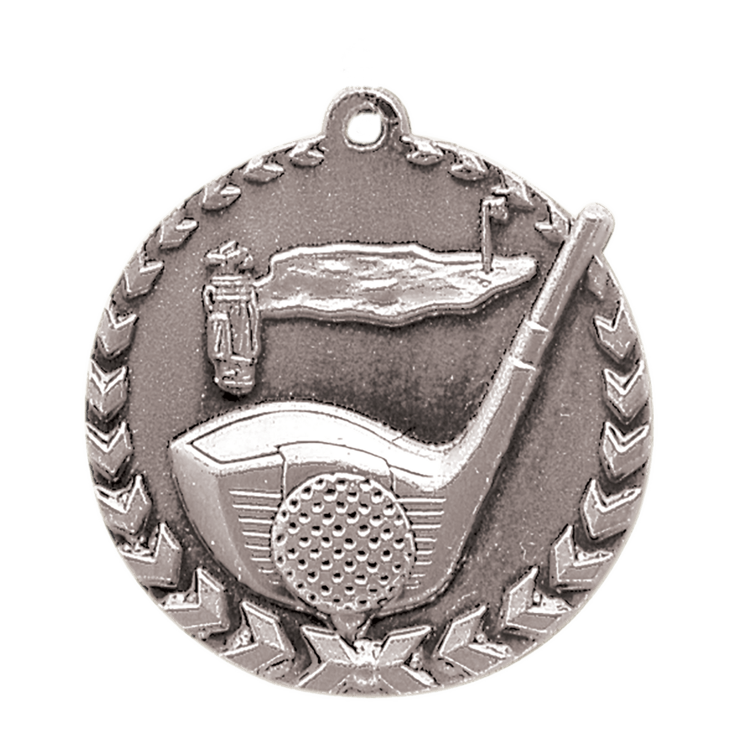 Antique Silver Golf Millennium Medal - 1 3/4"