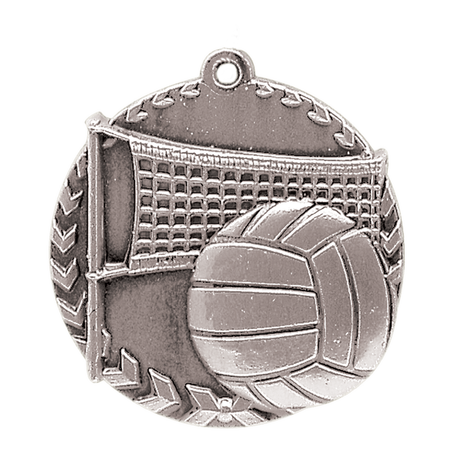 Antique Silver Volleyball Millennium Medal - 1 3/4"