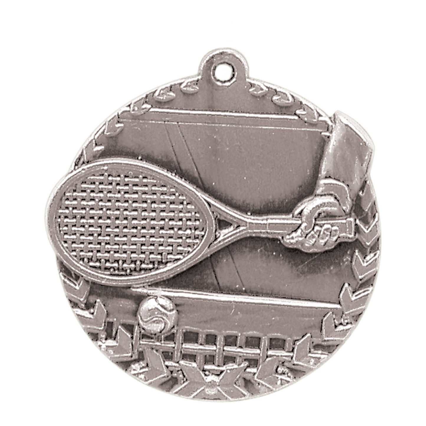 Antique Silver Tennis Millennium Medal - 1 3/4"