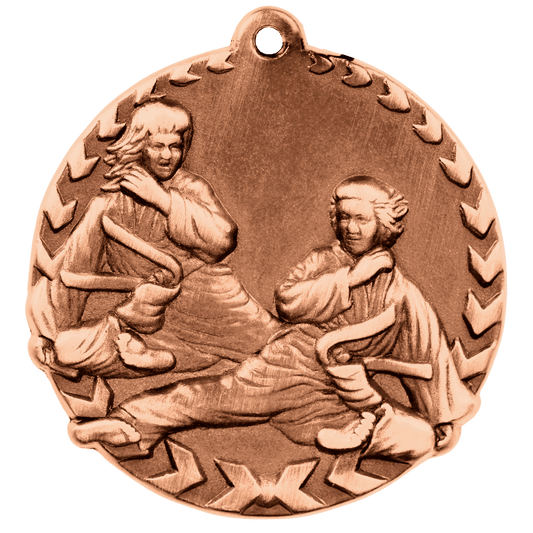 1 3/4" Antique Bronze Martial Arts Millennium Medal