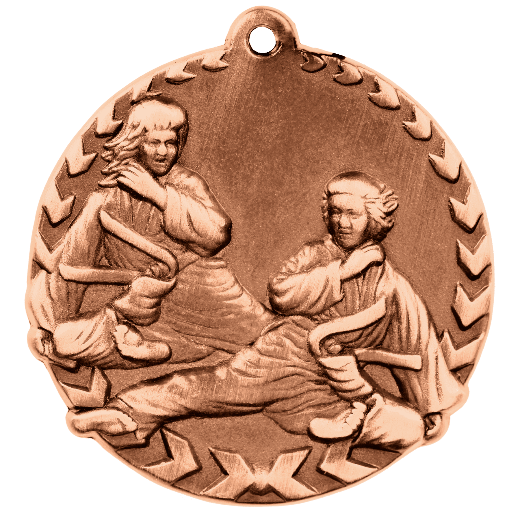 Antique Bronze Martial Arts Millennium Medal - 1 3/4"
