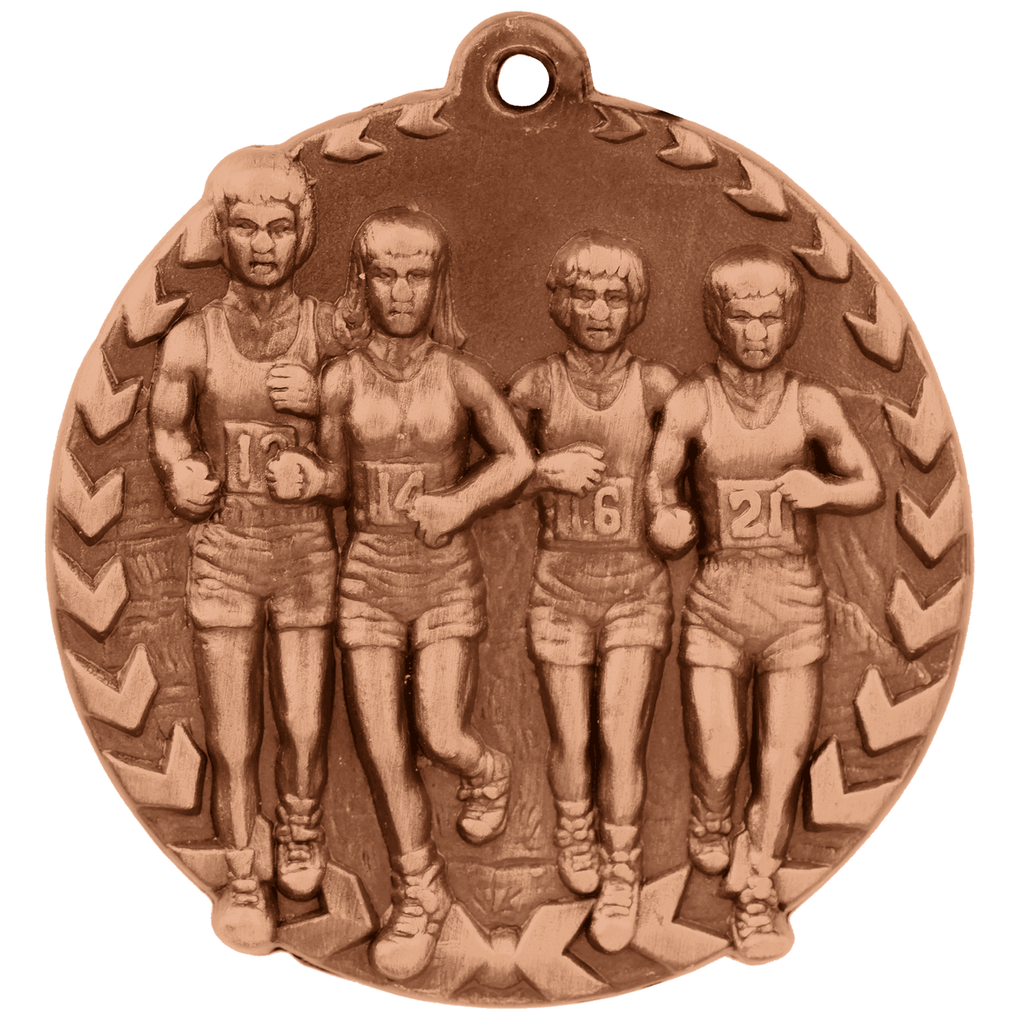 Antique Bronze Cross Country Millennium Medal - 1 3/4"