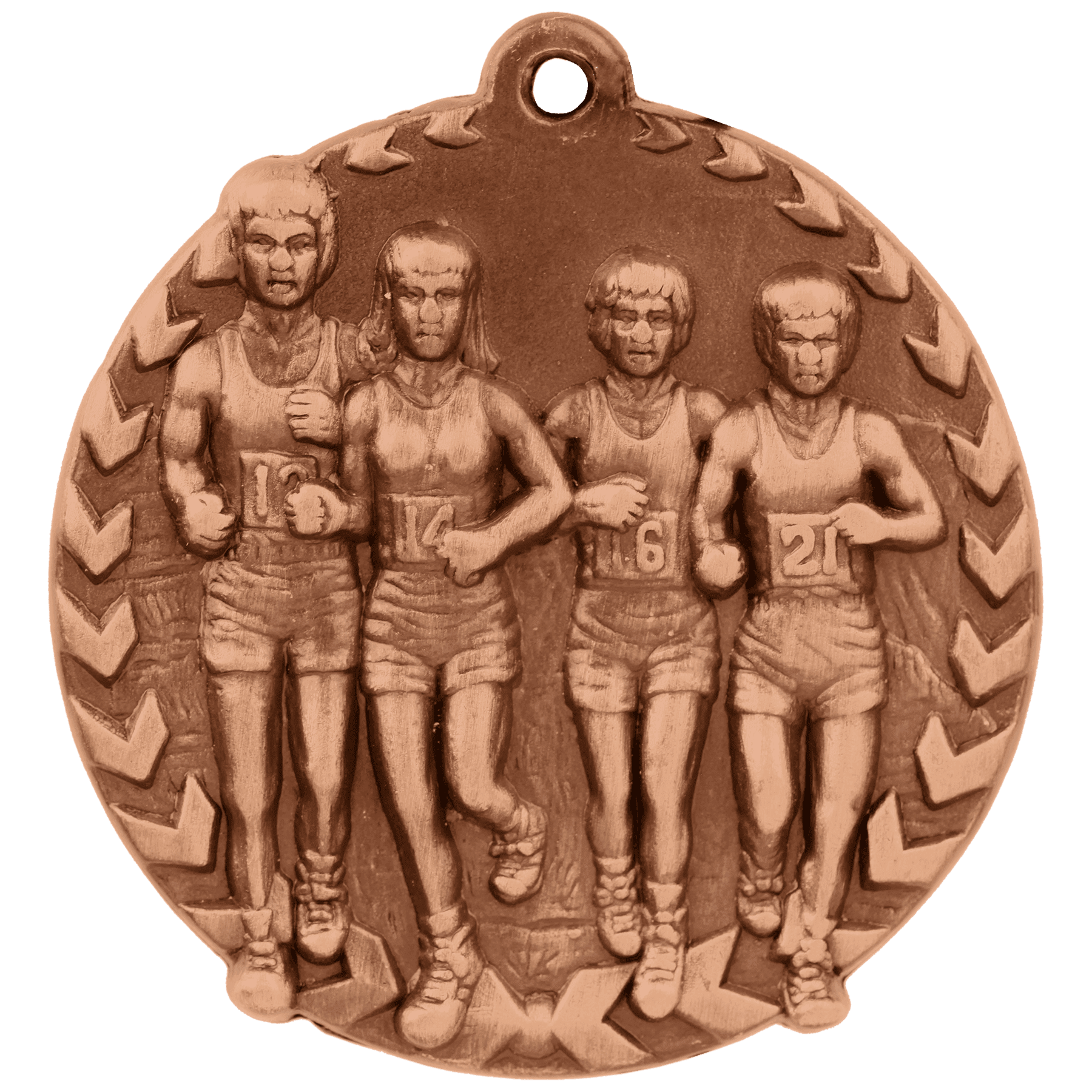 Antique Bronze Cross Country Millennium Medal - 1 3/4"