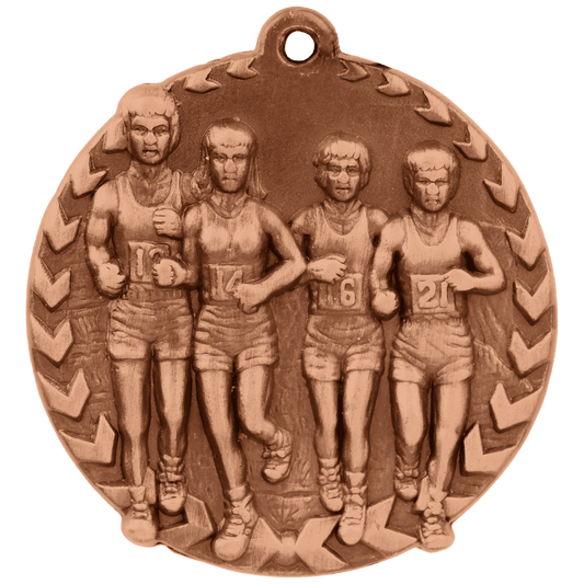 Antique Bronze Cross Country Millennium Medal - 1 3/4"