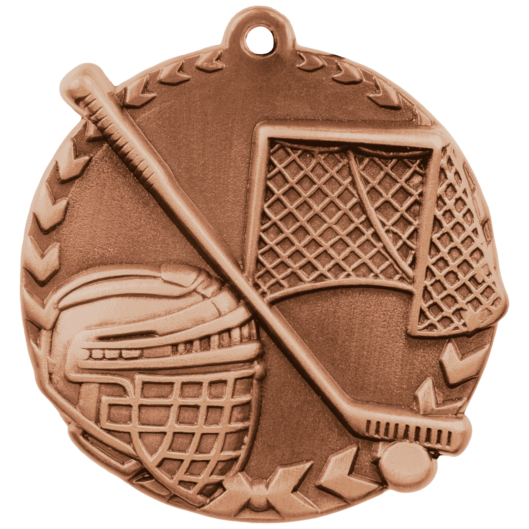 Antique Bronze Hockey Millennium Medal - 1 3/4"