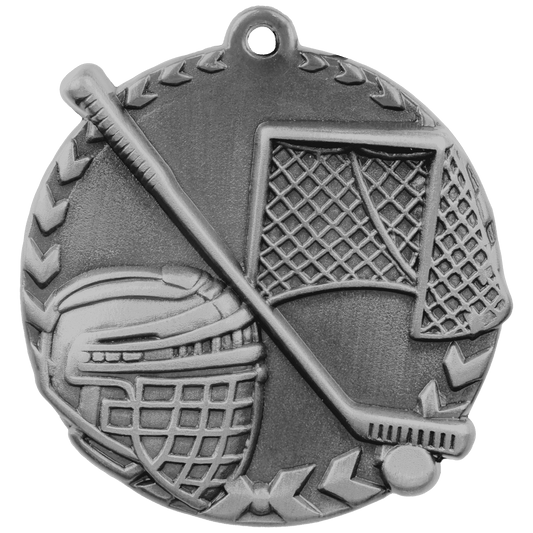 Antique Silver Hockey Millennium Medal - 1 3/4"