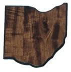 10 1/2" x 11 1/2" Walnut Finish Black Edge Ohio State Plaque