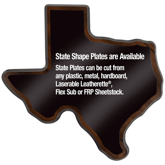 10" x 10" Walnut Finish Black Edge Texas State Plaque