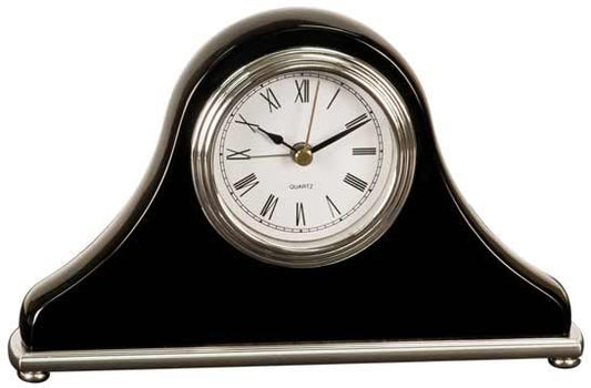 Black Piano Finish Mantel Desk Clock - 7 1/2" x 4 1/2"