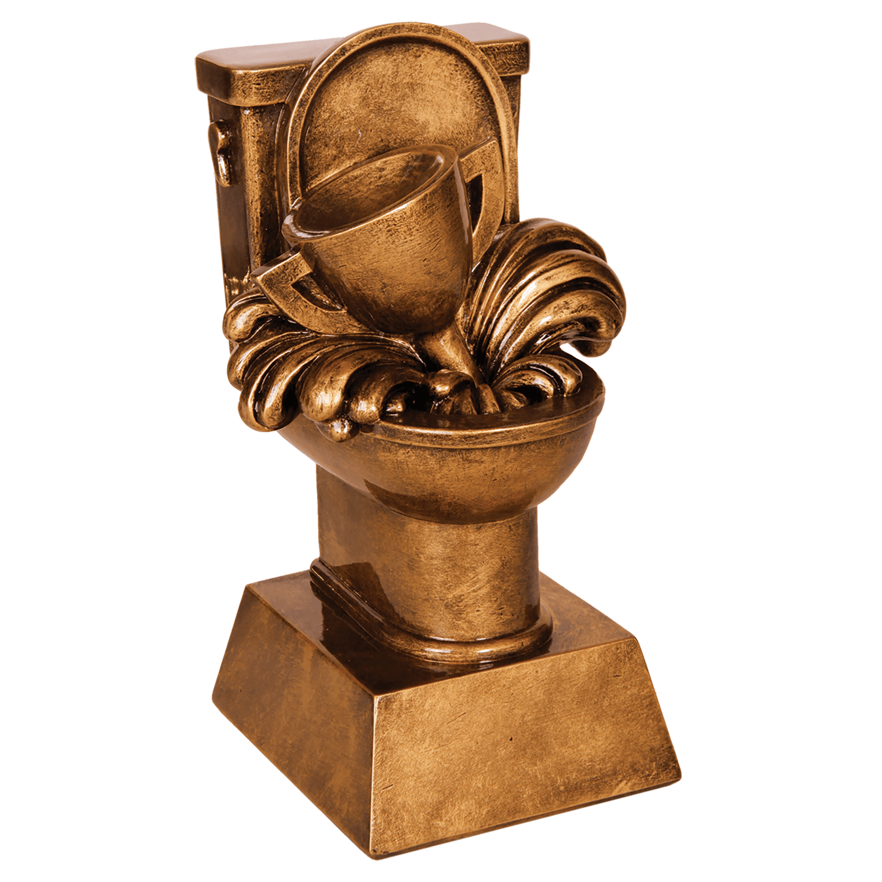 Antique Gold Toilet Loser Resin - 6"
