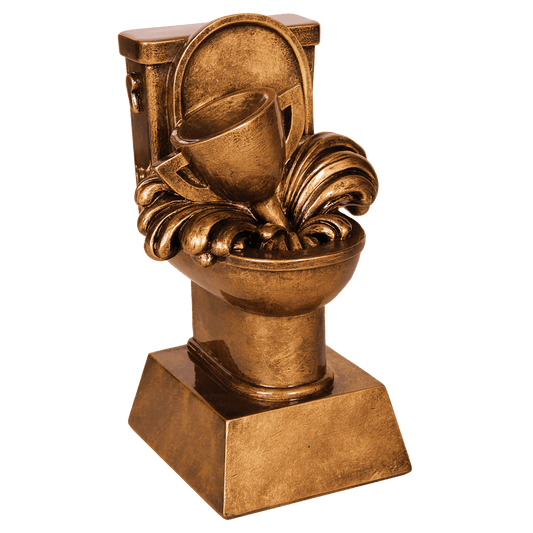 Antique Gold Toilet Loser Resin - 6"