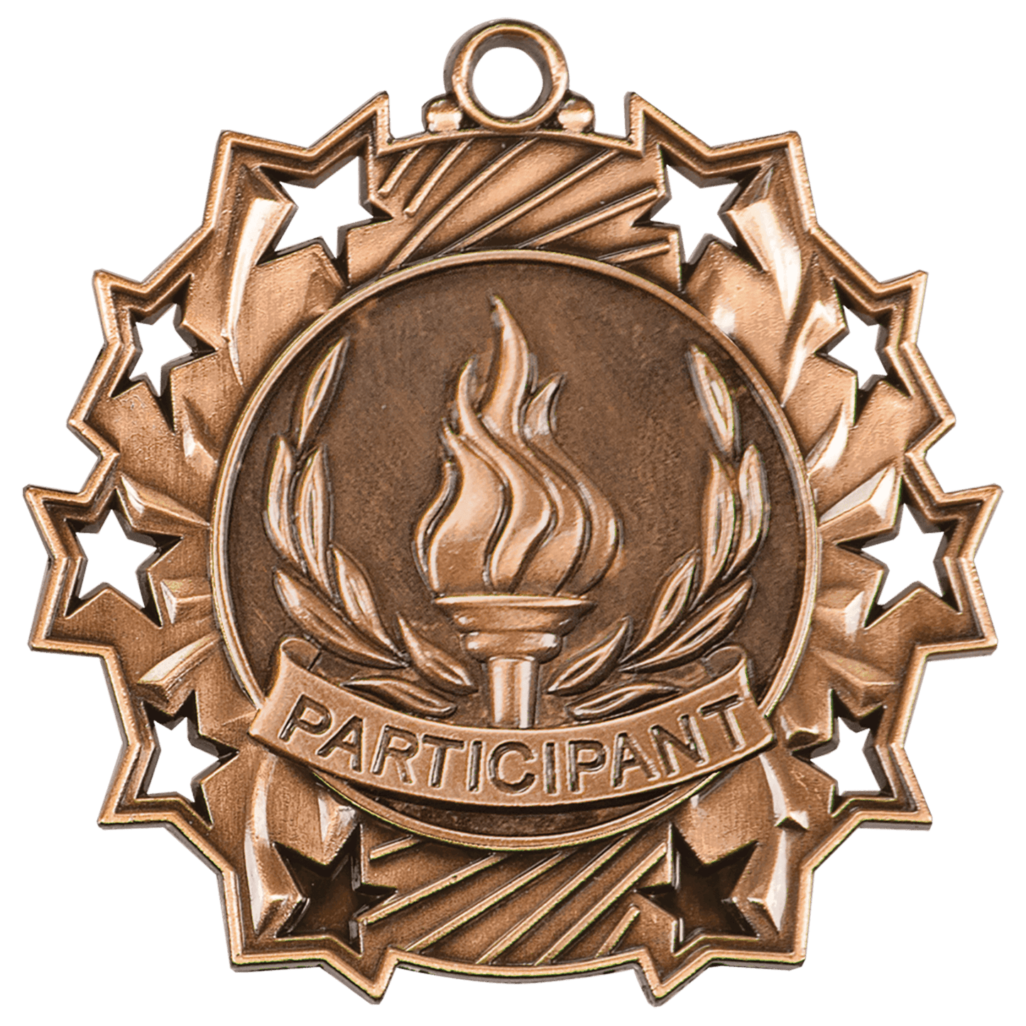 2 1/4" Antique Bronze Participant Ten Star Medal