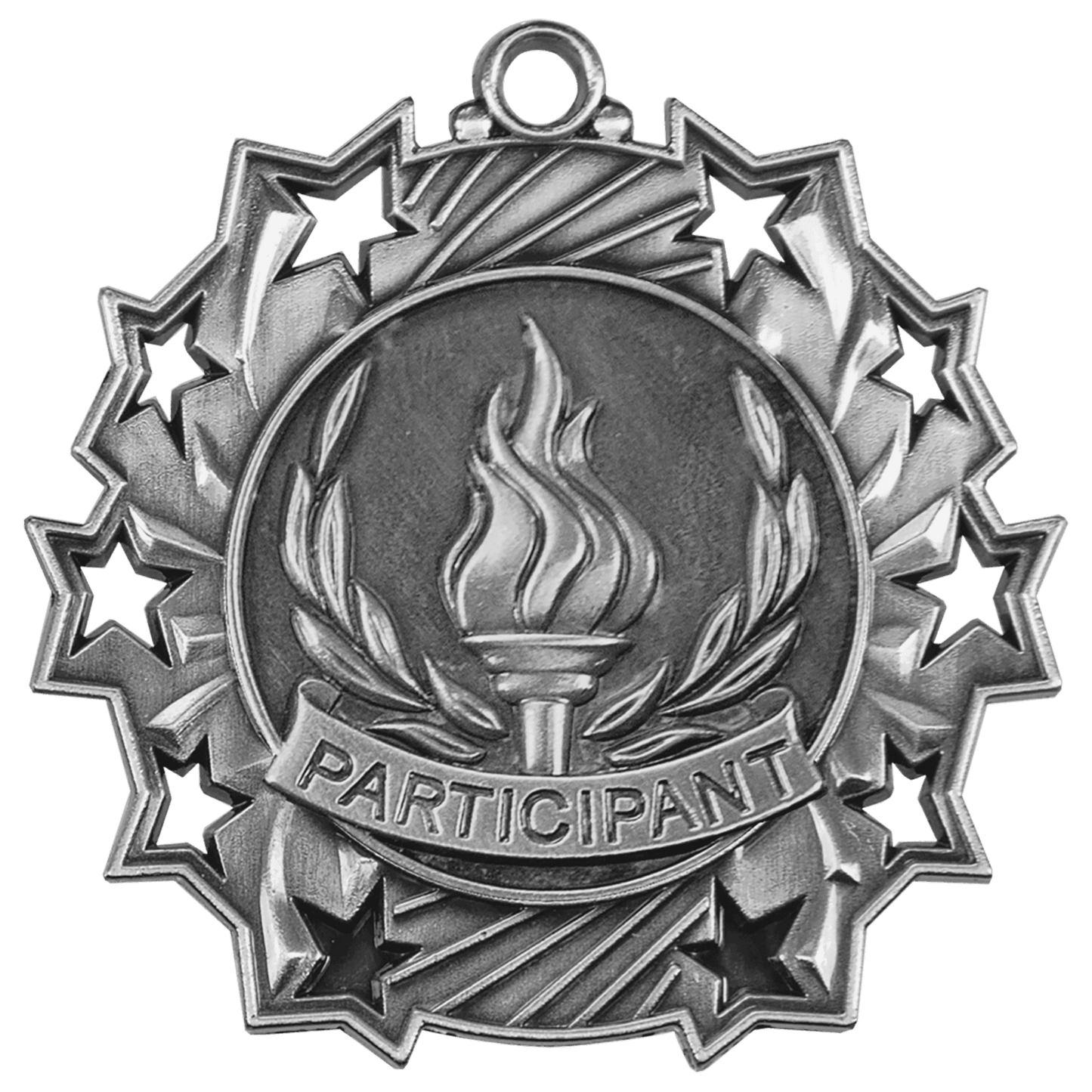 2 1/4" Antique Silver Participant Ten Star Medal