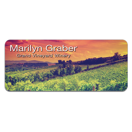 Gloss White Unisub FRP Sublimatable Name Badge with Radius Corners - 3" x 1.25"
