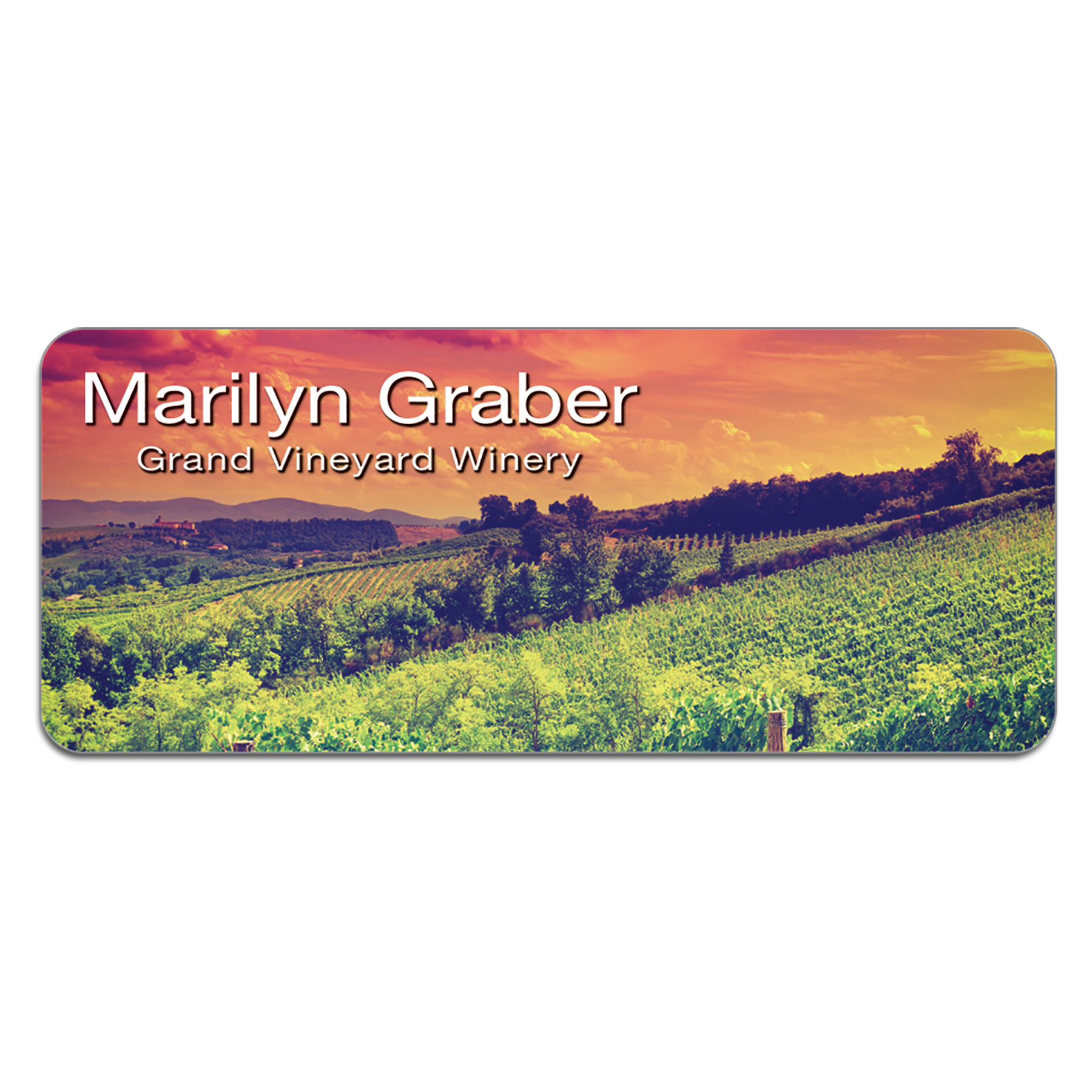 Matte White Unisub FRP Sublimatable Name Badge with Radius Corners - 3" x 1.25"