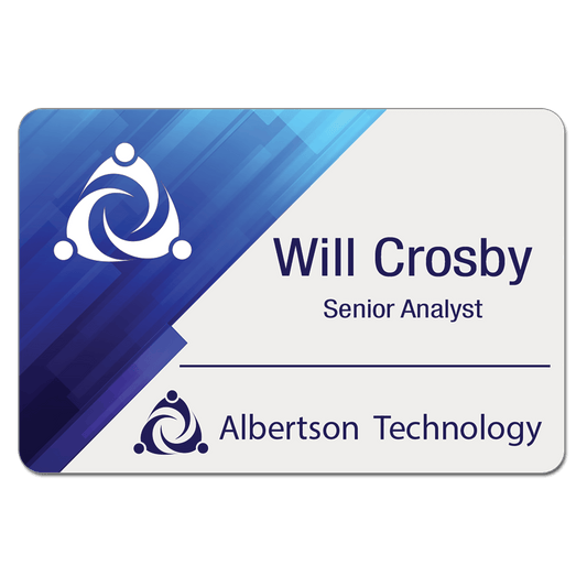 Gloss White Unisub FRP Sublimatable Name Badge with Radius Corners - 3" x 2"