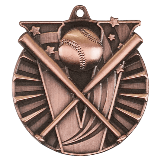 Antique Bronze Baseball/Softball Victory Medal - 2"