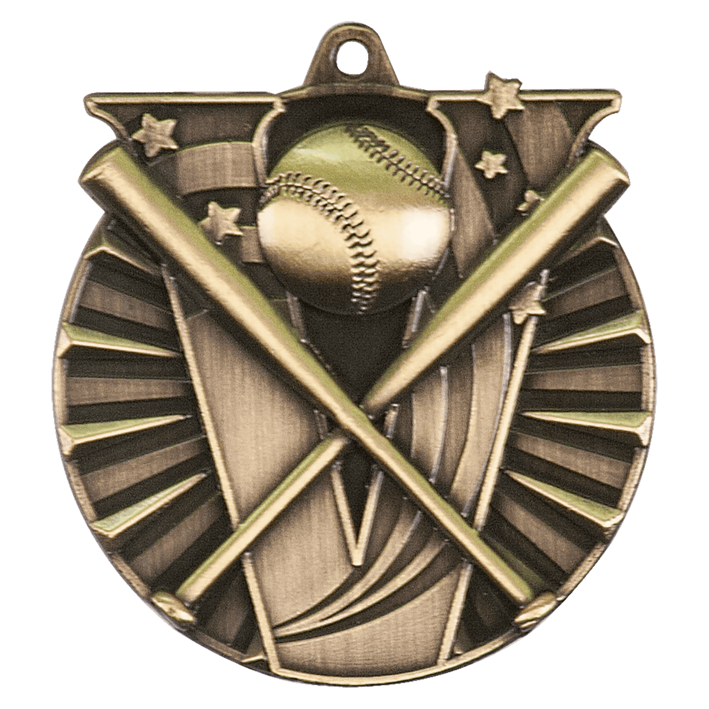 Antique Gold Baseball/Softball Victory Medal - 2"