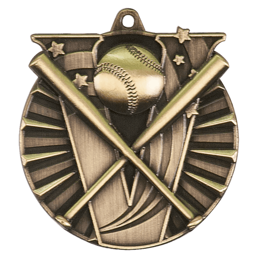 Antique Gold Baseball/Softball Victory Medal - 2"