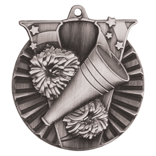 2" Antique Silver Cheer Victory Medal