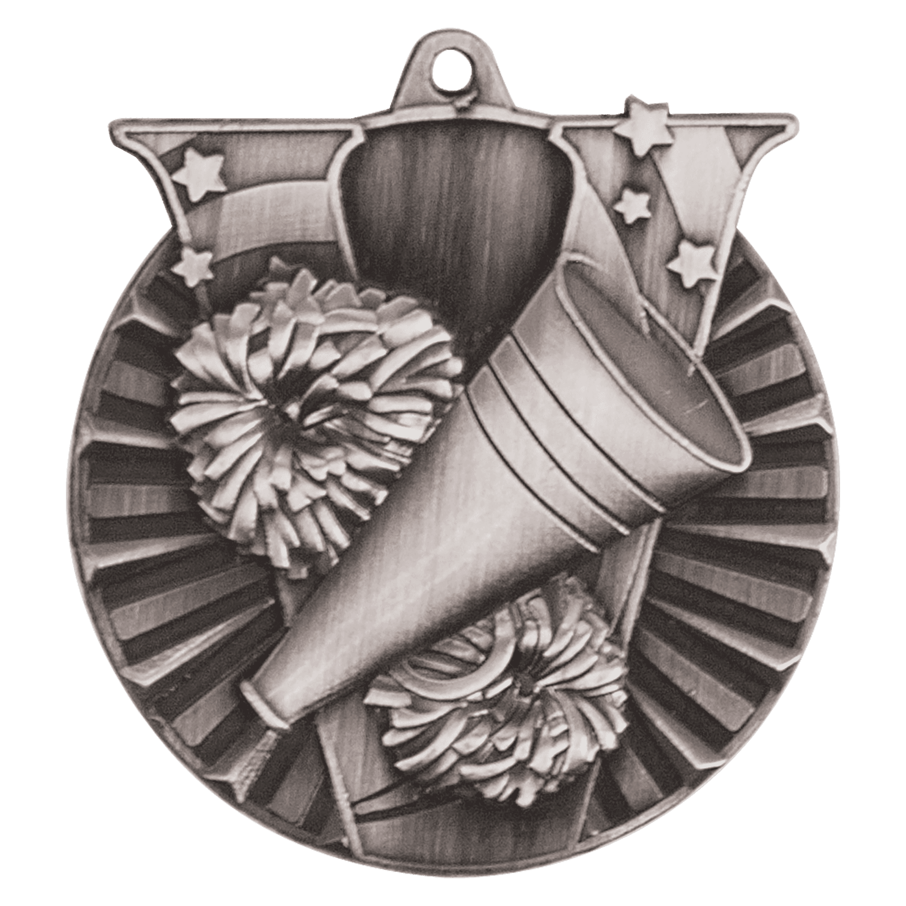 Antique Silver Cheer Victory Medal - 2"