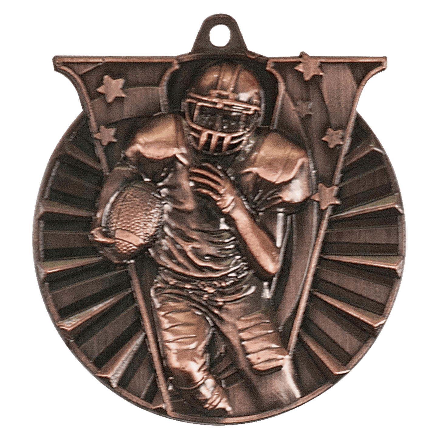 Antique Bronze Football Victory Medal - 2"