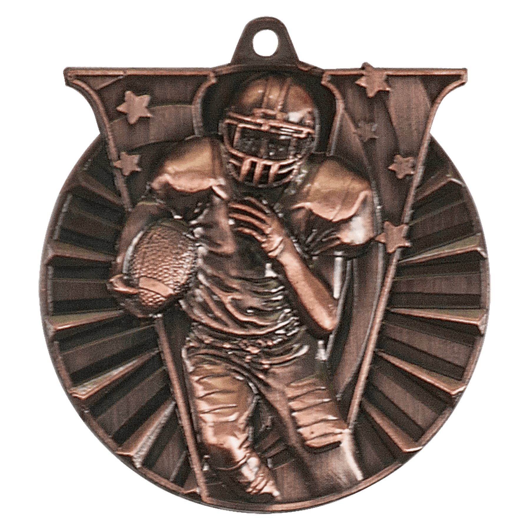 Antique Bronze Football Victory Medal - 2"