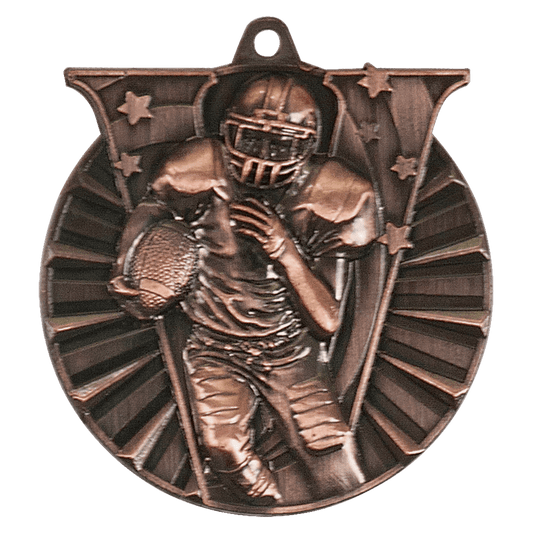 Antique Bronze Football Victory Medal - 2"