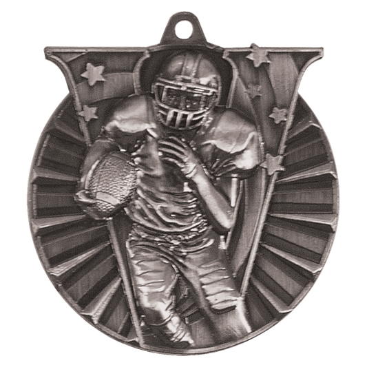 2" Antique Silver Football Victory Medal