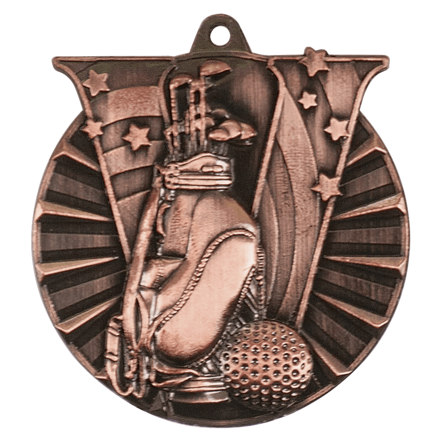 Antique Bronze Golf Victory Medal - 2"