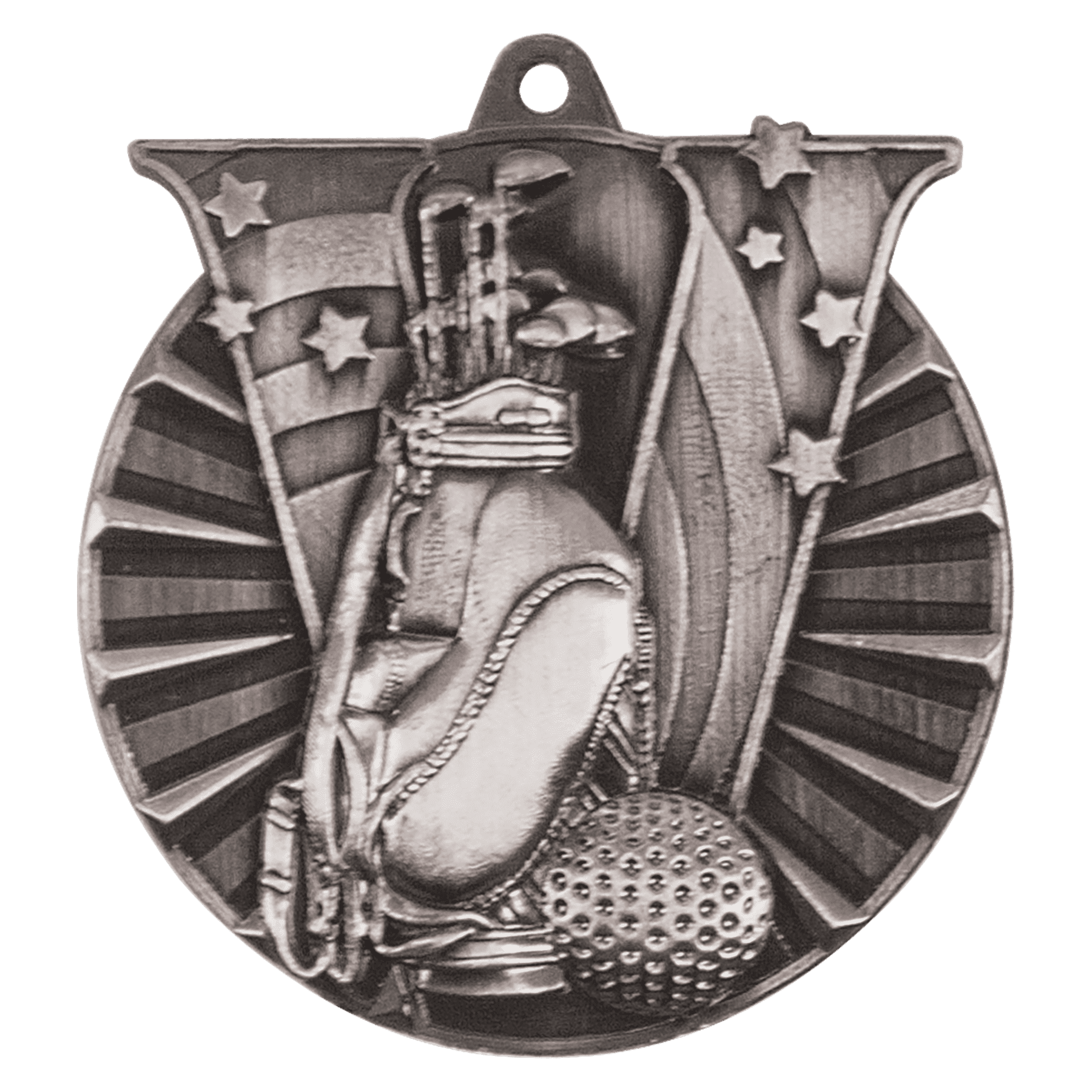 Antique Silver Golf Victory Medal - 2"